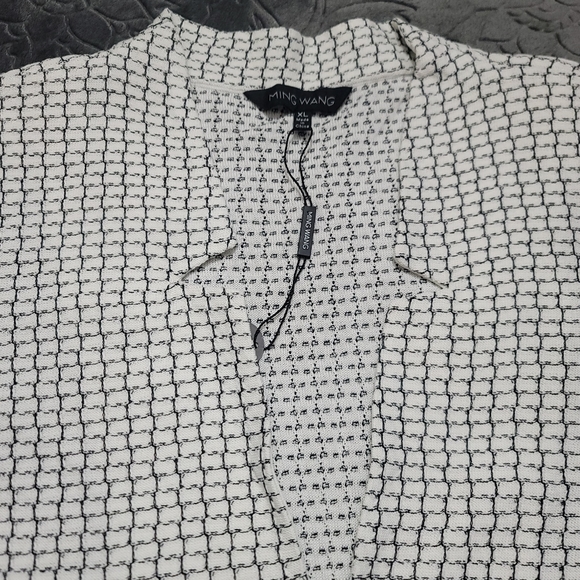 Ming Wang Knit Blazer Jacket Cardigan Women's Size XL NWOT Black/White - Picture 7 of 16